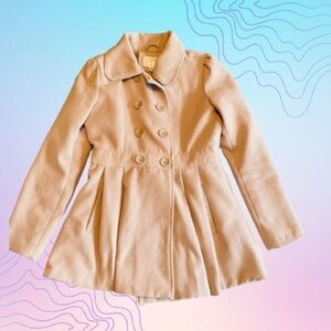 XHILARATION Juniors Medium Beige Double Breasted Pea Coat